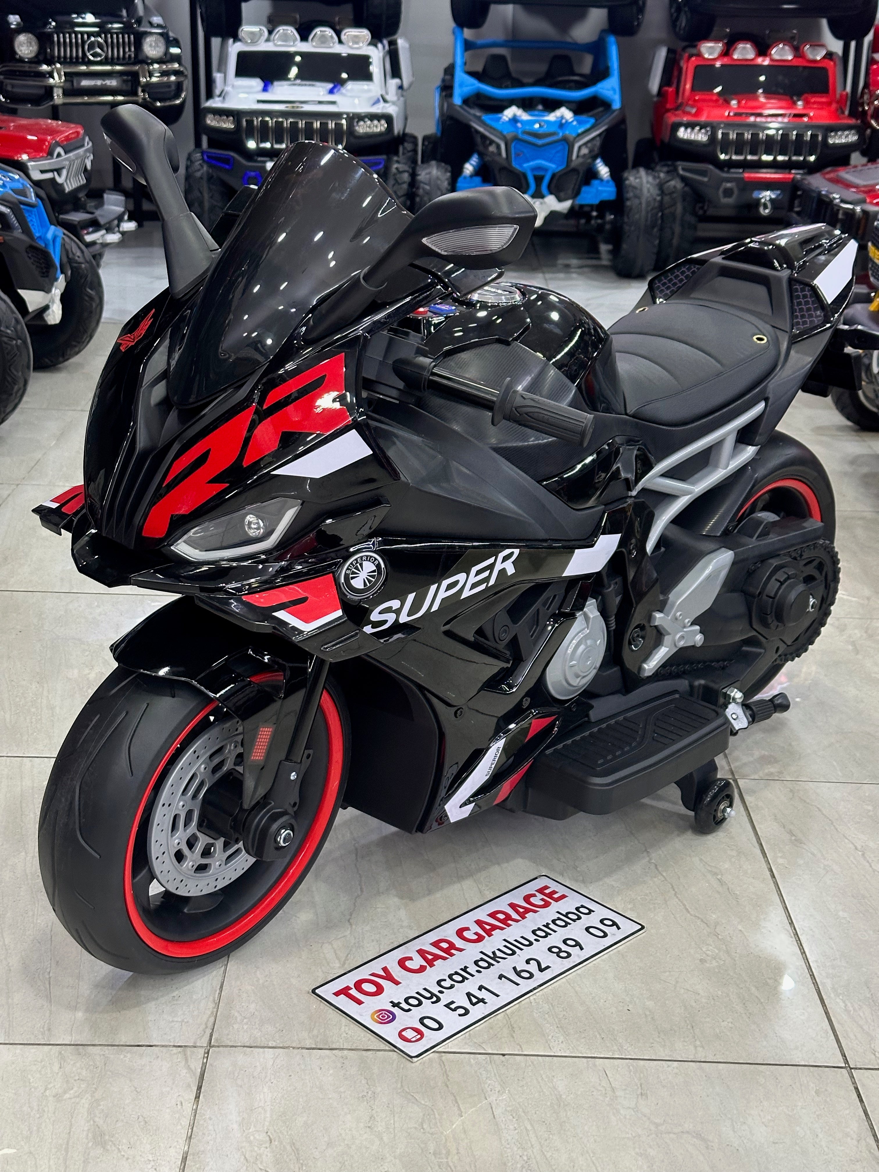 BMW S100RR AKÜLÜ MOTOR 24W 3-9 YAŞ SİYAH
