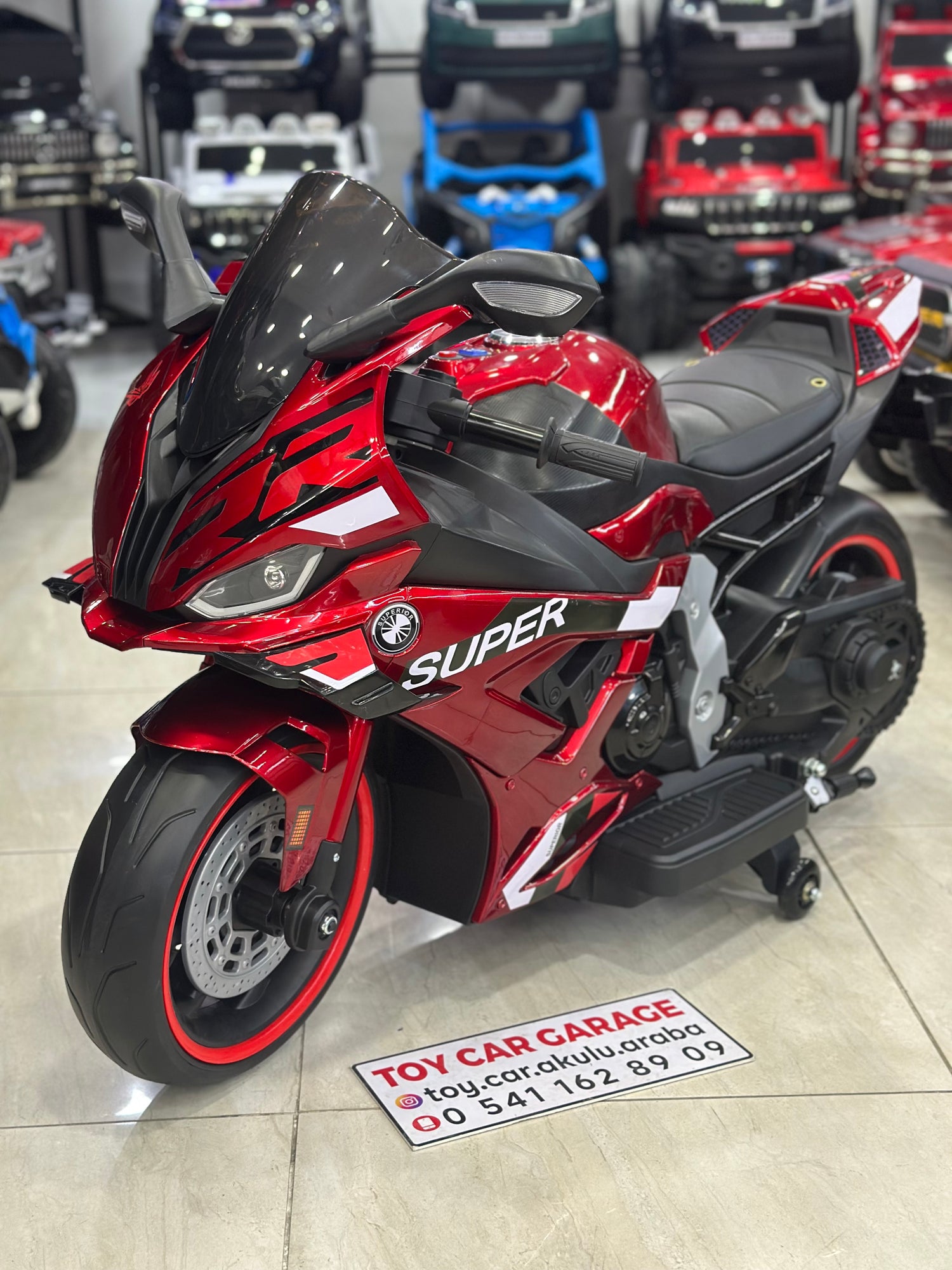 BMW S100RR AKÜLÜ MOTOR 3-9 YAŞ BORDO
