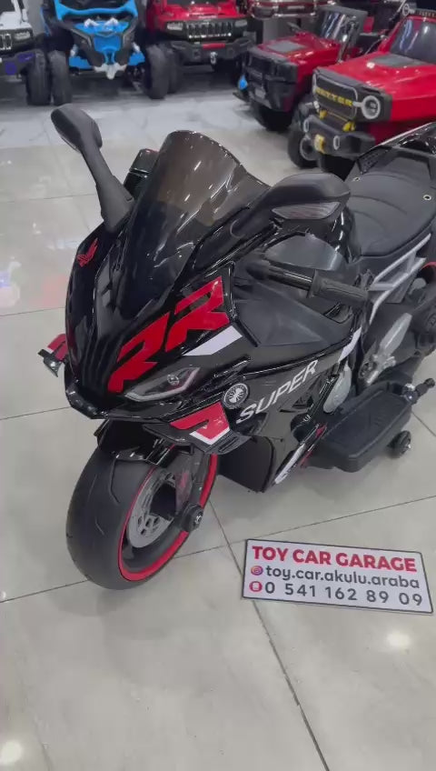 BMW S100RR AKÜLÜ MOTOR 24W 3-9 YAŞ SİYAH