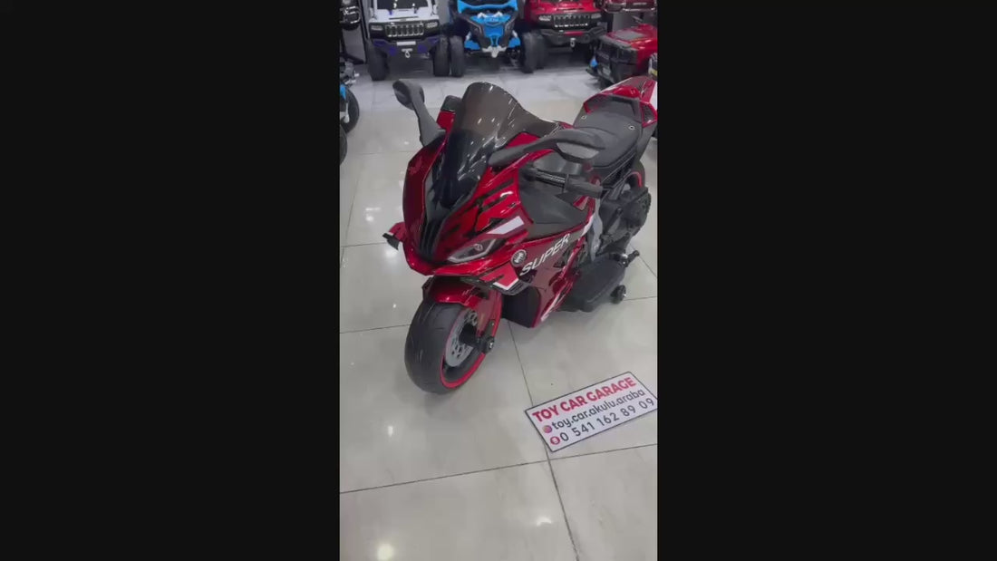 BMW S100RR AKÜLÜ MOTOR 3-9 YAŞ BORDO